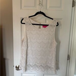 Lilly Pulitzer Ivory Lace Sleeveless Top
